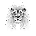half face human lion tattoo design idea