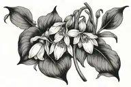 2 snowdrops and one lily of the valley intertwined tattoo design idea