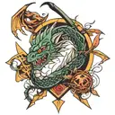 Arrow and a dragon  tattoo design idea