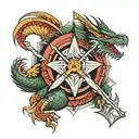 Arrow and a dragon  tattoo design idea