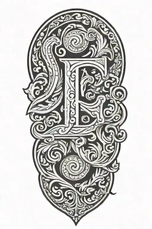 tooled leather with the initials J and S  tattoo design idea