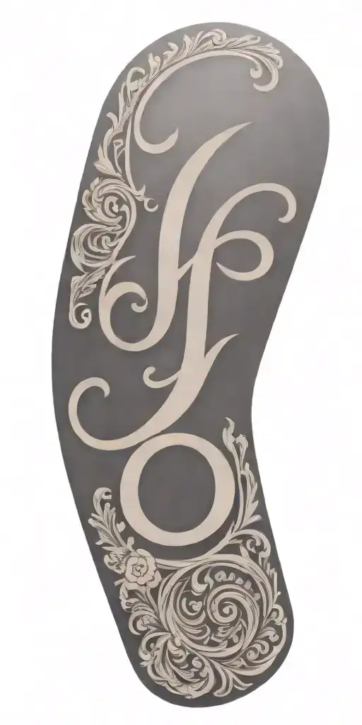Tooled leather with the initials J and S  tattoo design idea