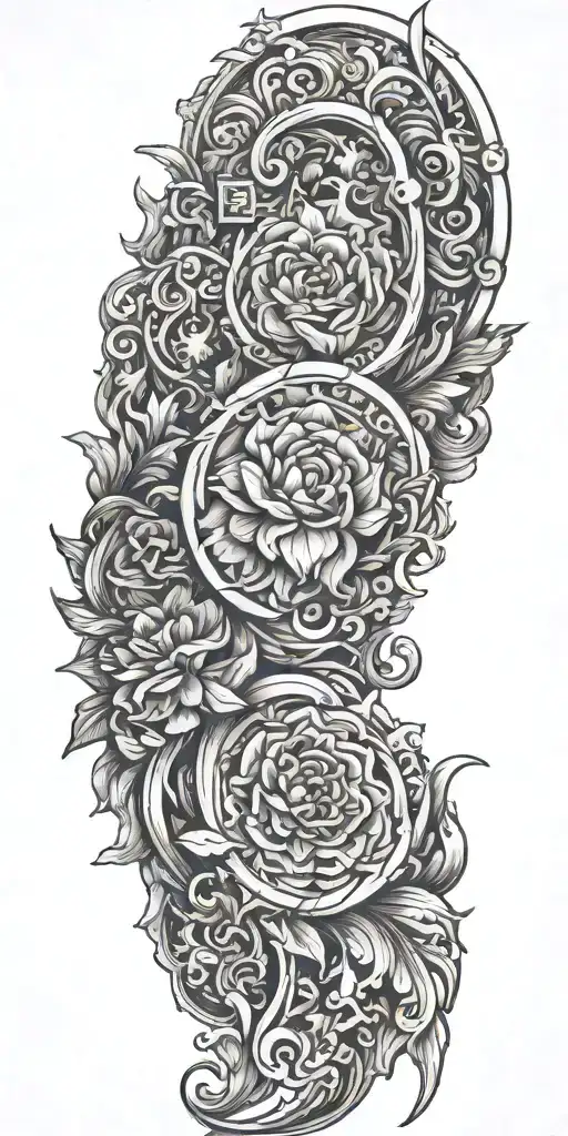 Incorporate leather tooling patterns into a western tattoo design tattoo design idea