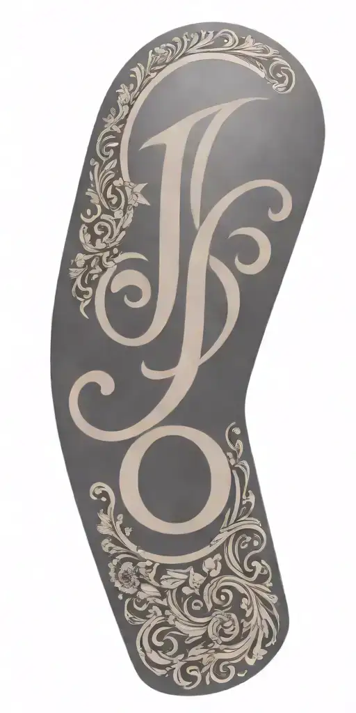 Tooled leather with the initials J and S  tattoo design idea