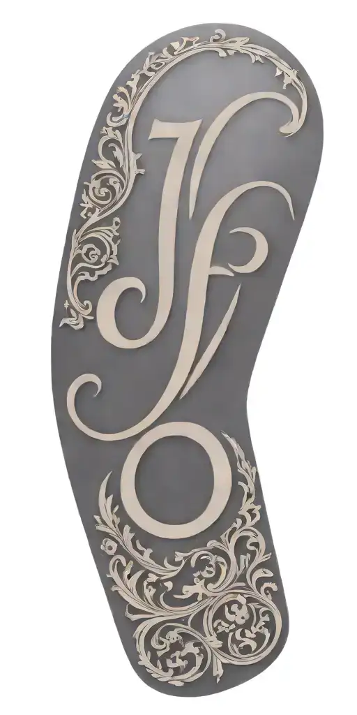 Tooled leather with the initials J and S  tattoo design idea