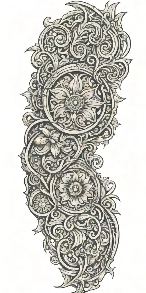 Incorporate leather tooling patterns into a western tattoo design tattoo design idea
