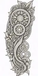 Incorporate leather tooling patterns into a western tattoo design tattoo design idea