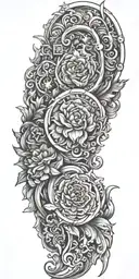 Incorporate leather tooling patterns into a western tattoo design tattoo design idea