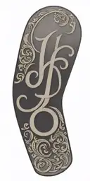 Tooled leather with small initials j and s  tattoo design idea