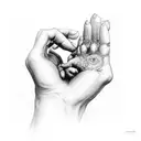 creation of adam hands tattoo design idea