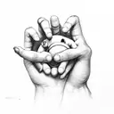 creation of adam hands tattoo design idea