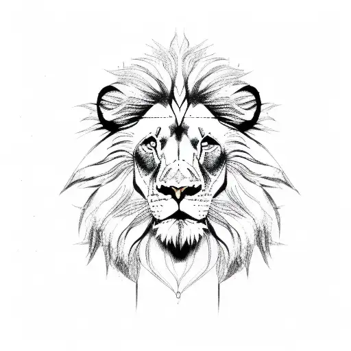 lion gemini tattoo design idea