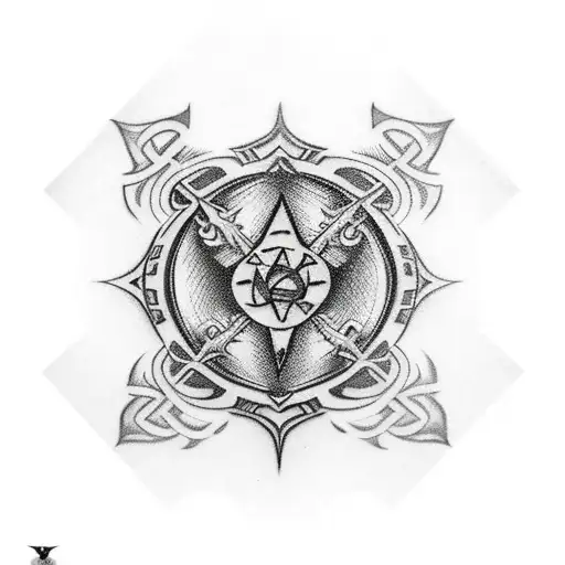Vegvísir + zorro tattoo design idea