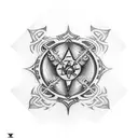 Vegvísir + zorro tattoo design idea