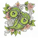 two peas in a pod tattoo design idea