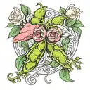 two peas in a pod tattoo design idea