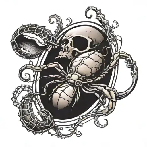 a vertical line of all planets with a horseshoe crab tattoo design idea