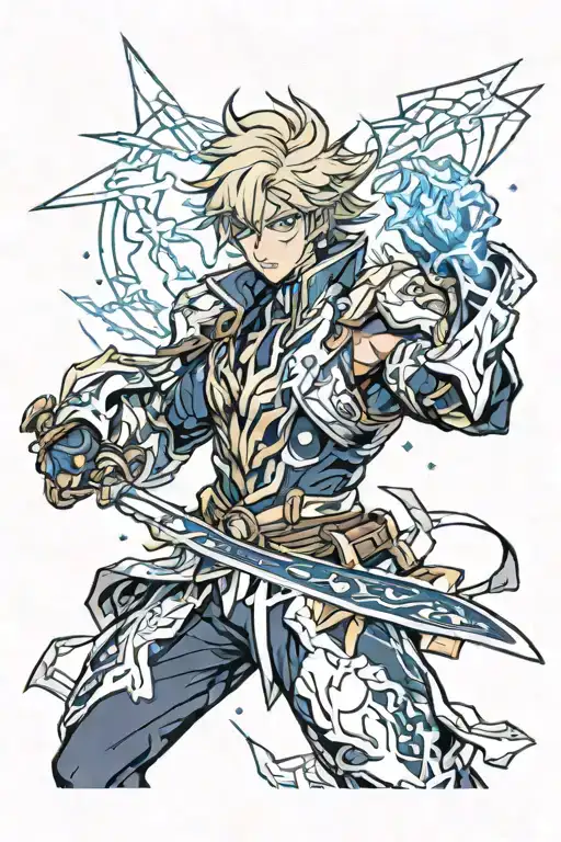 Genshin Impact raiden tattoo design idea