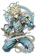 Genshin Impact raiden tattoo design idea