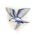 detailed dove with clouds tattoo design idea