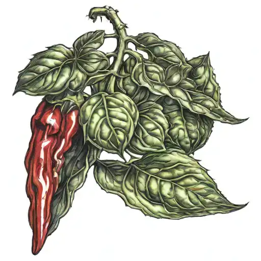 chili pepper plant tattoo design idea