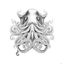 navy octopus anchors tattoo design idea