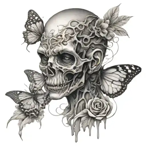 masking depression survivors tattoo design idea