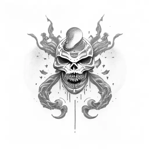 NIGHTMARE text with thunder from right to left over it tattoo design idea