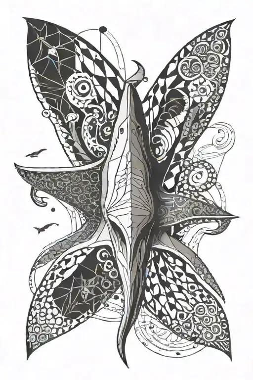 manta shark octopus tattoo design idea