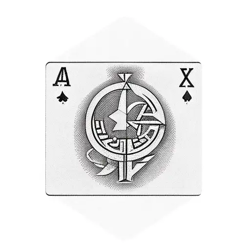 Communist symbol with a deck of cards tattoo design idea