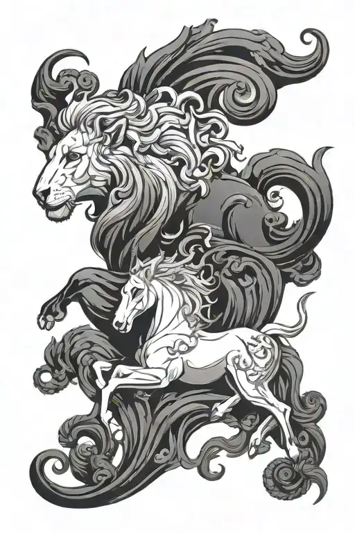 leo virgo aries in black tattoo design idea