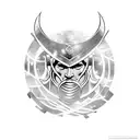 A Viking-inspired Thor wielding a lightning bolt among swirling galaxies tattoo design idea