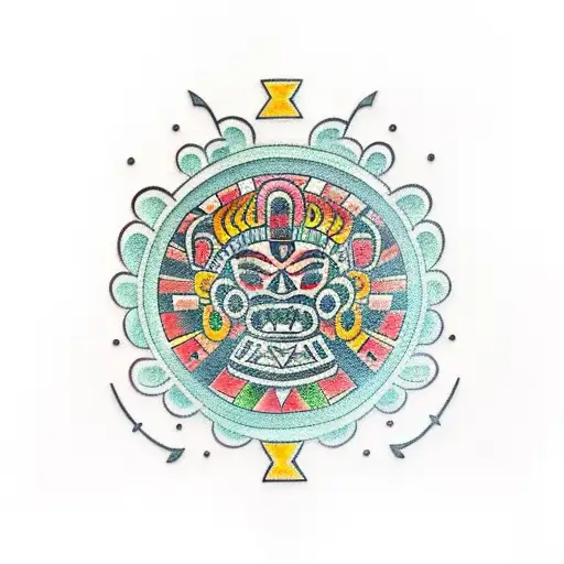 aztec art tattoo design idea