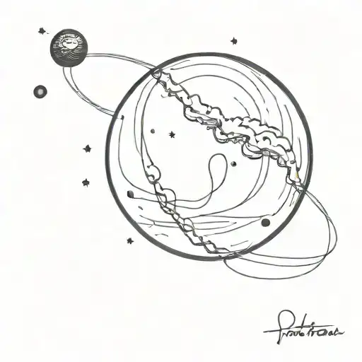 pluto planet tattoo design idea