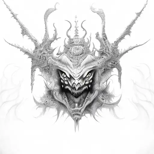 Schizophrenia demon tattoo design idea