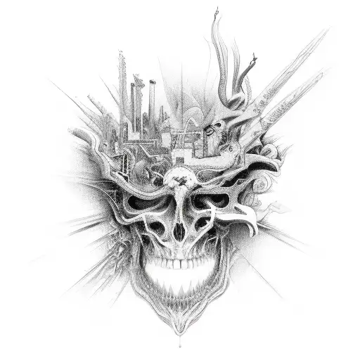 Schizophrenia tormented soul tattoo design idea