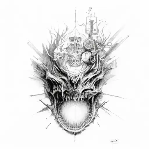 Schizophrenia tormented soul tattoo design idea