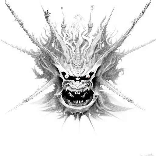 Schizophrenia demon tattoo design idea