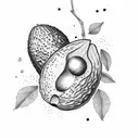 2 avocado kiss tattoo design idea