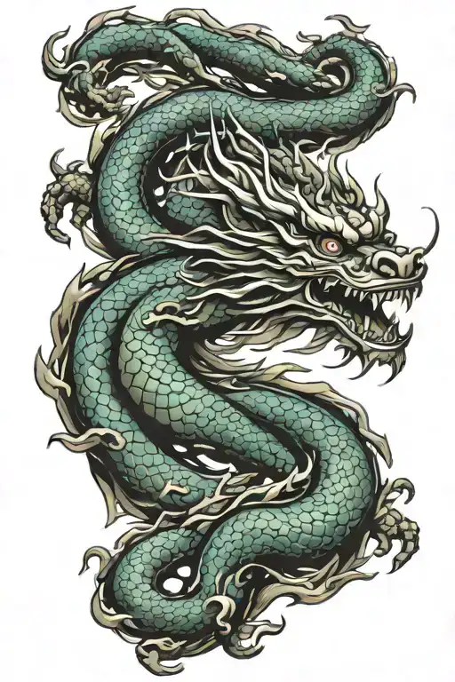 traditional Chinese dragon sleeve  tattoo design idea