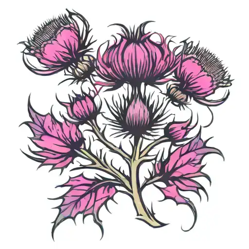 Scottish Thistle tattoo design idea