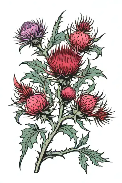 scottish thistle symbolizing independence tattoo design idea