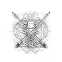 Irish fiddle tattoo design idea