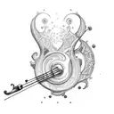 Irish violin tattoo design idea