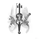 Irish violin tattoo design idea