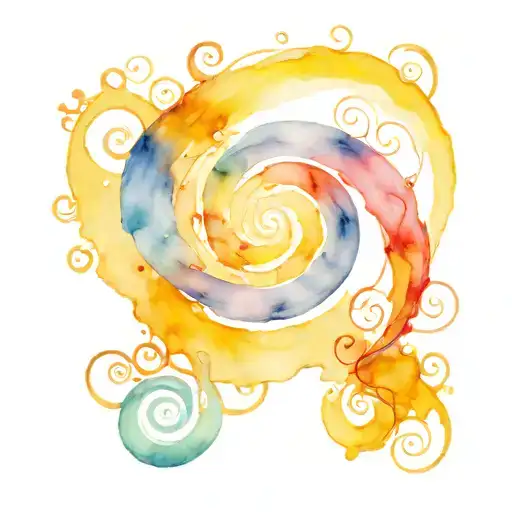 fibonacci sequence suminagashi tattoo design idea