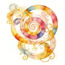 fibonacci sequence suminagashi tattoo design idea