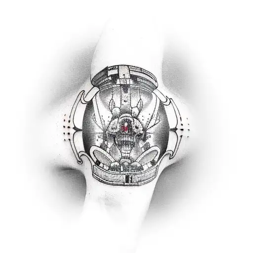 bionic elbow tattoo design idea