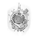 bionic elbow tattoo design idea