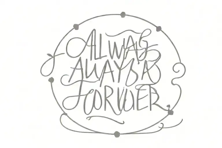 Text `Always & Forever´ tattoo design idea